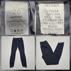 Mother The Stunner Zip Two Step Fray In Holding Hands Jeans 26